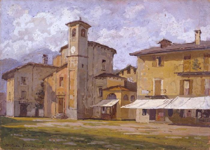 Arturo Ferrari Church and Houses china oil painting image